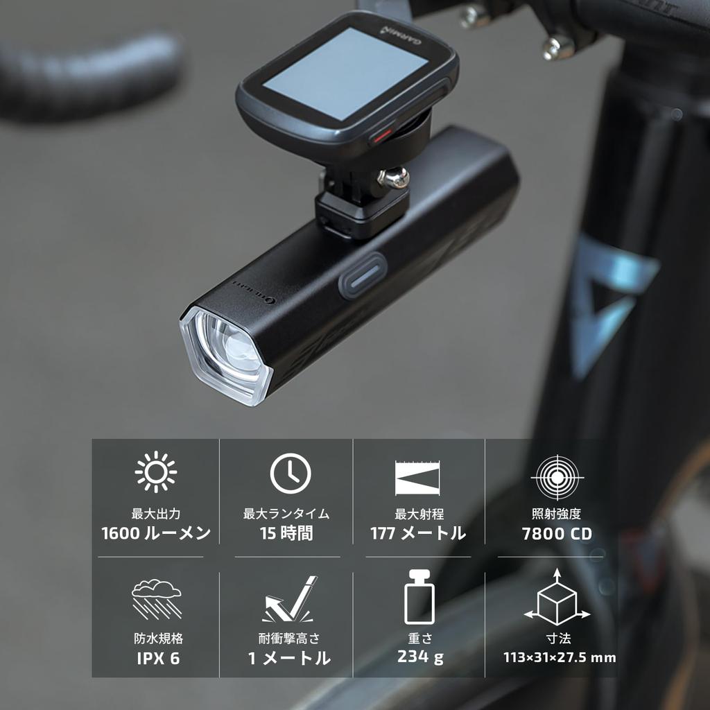 OLIGHT Goshawk 1600 Fahrradhängeleuchte für Rennrad mit Fernbedienung, Dual-Licht 1600 5000mAh, Großer Akku, Einfacher Fahrradcomputer-Akku, IPX6 Kann