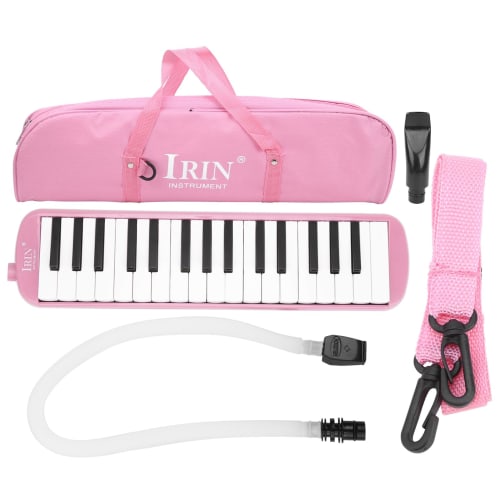 IRIN Melody Cassette, 32-Key Wind Instrument, Piano-Style Melodica, Portable with Carrying Bag, Ideal for Beginners and Practice, Pink