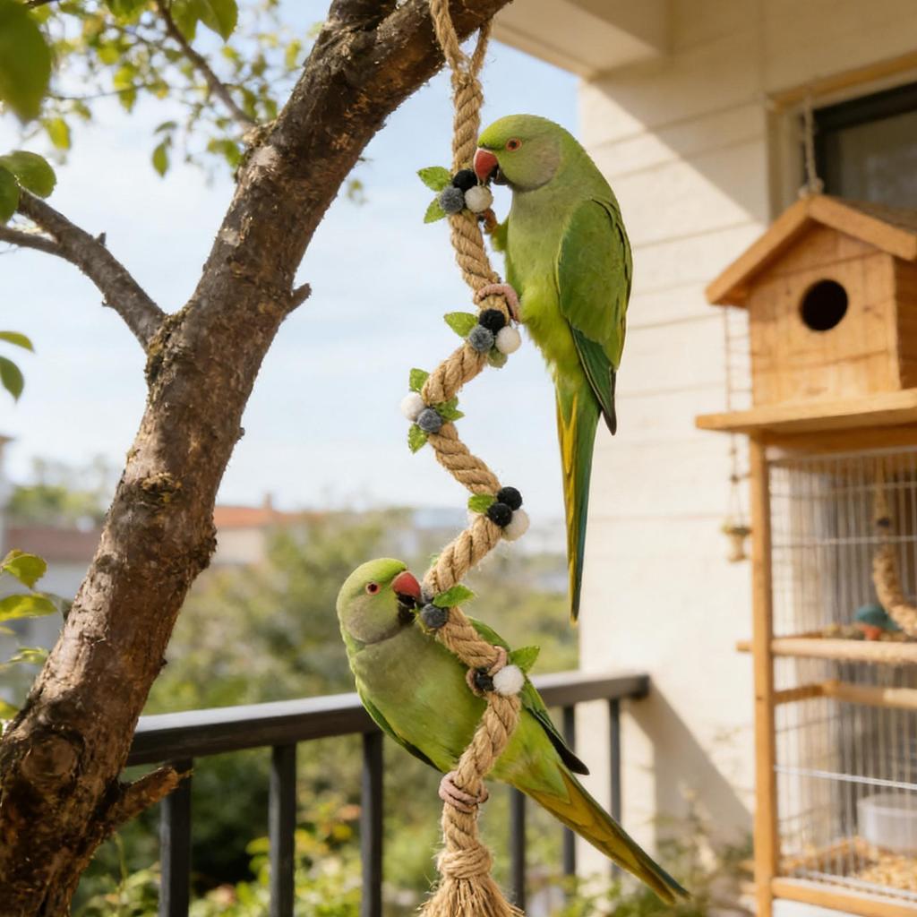 Bird Cage Perch Climbing Stand Biting Game Cockatiel Perch For Leg Muscle Parakeet Lovebird Boredom Stress Cage Decoration