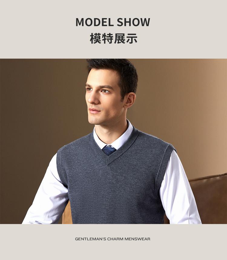 Cashmere & Sheep Wool Business and Leisure V-neck Vest