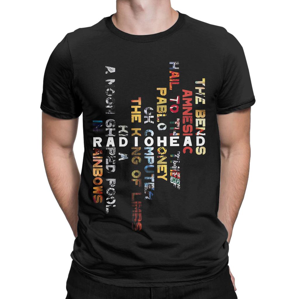 Radiohead In Rainbows T-Shirts für Herren Reiner Baumwoll-Vintage-T-Shirts Rundhals-T-Shirts Kurzarm Kleidung Sommer