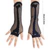 Breathable Long Mesh Gloves Women's Fingerless Fishnet Arm Sleeves Girls Hollow Gloves for Costume Dance Cosplay Party