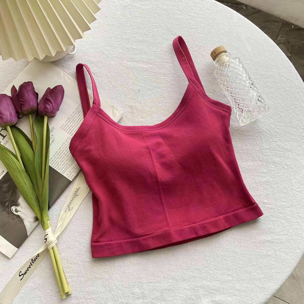 

Spicy Style Halter Cross Backless Vest with Chest Pads One Size розы красного