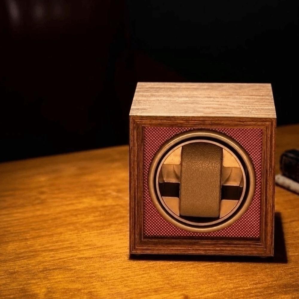 USB-Strom Automatischer Uhrenbeweger Holzgehäuse Elektrischer Uhrenrotator Drehende Uhrenbox Büro