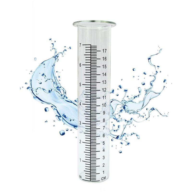 AEE2-2Pcs Plastic Rain Gauge Replacement Tube With 7 Inch Capacity Rain Water Gauge For Garden Yard Outdoor