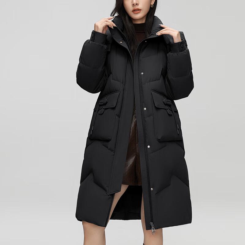Yalu RS Damen Kapuzen-Longline Winter Daunenjacke