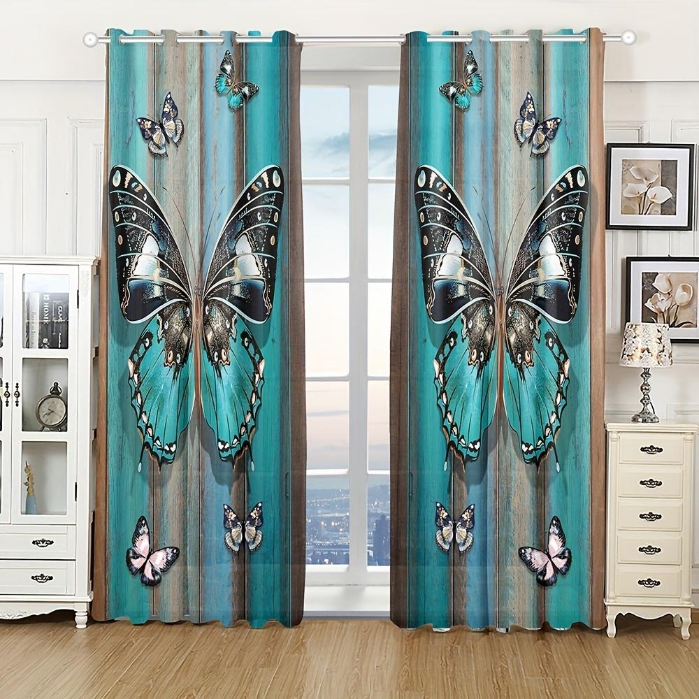 Red Rose Printing Curtain2pcs Window Treatment For Bedroom Office Kitchen Living Room Study Home Decor Room Decoration Aesthetic