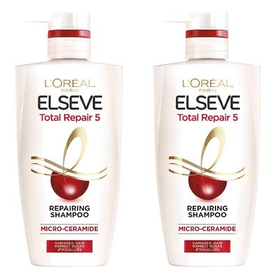 L'Oréal Paris Elsev Total Repair 5 Shampoo Melon Fruity Floral Fragrance, 410ml, 2 Units