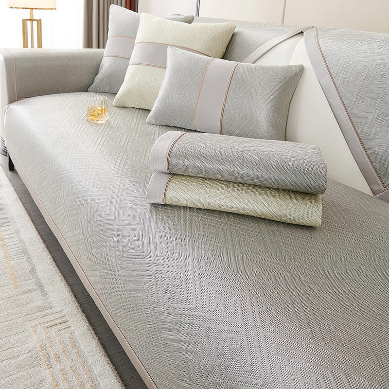 Light Luxury Cool Ice Silk Sofa Cushion Summer Summer Summer Mat Modern Simple Cushion Non-Slip All-Inclusive Sofa Cover Cover Cloth