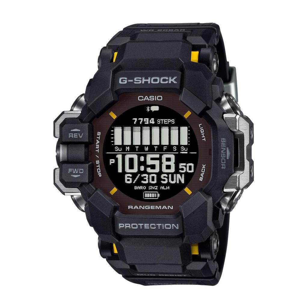Casio Men's G-SHOCK RANGEMAN Watch - GPS, Heart Rate Monitor, Bluetooth, Biomass Plastic, Black, Japan Model GPR-H1000-1JR