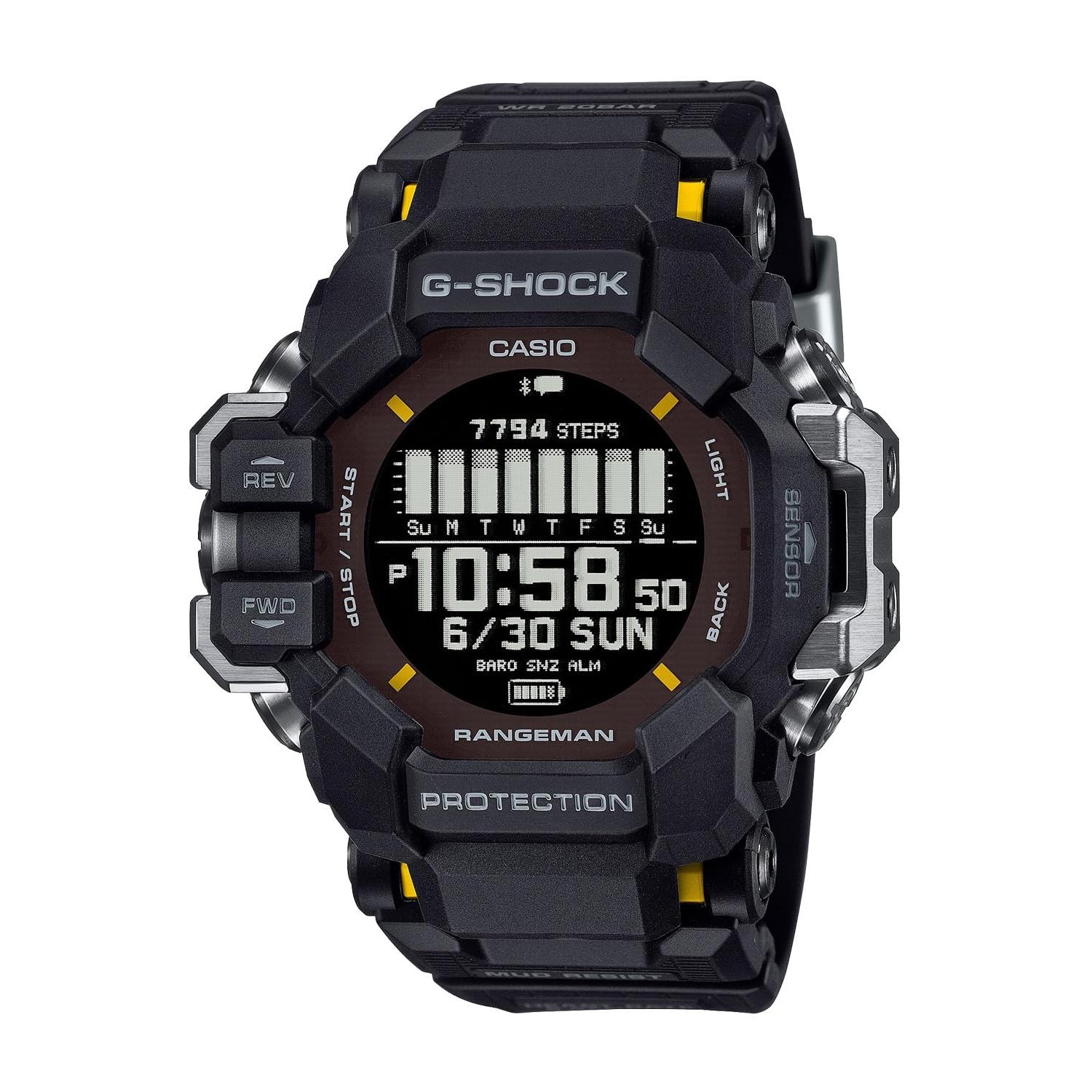 

[CASIO] Men s G-SHOCK RANGEMAN Watch - GPS, Heart Rate Monitor, Bluetooth, Biomass Plastic, Black, Japan Model GPR-H1000-1JR