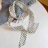 Retro Polka Dot Silk Scarf Necklace - Elegant Women's Accessory