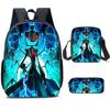 Hazbin Hotel Anime Ensemble de 3 pièces Sac à dos Étudiant Sac d'école à bandoulière Enfants Mignon Sac à dos de voyage Cadeau d'anniversaire pour enfants