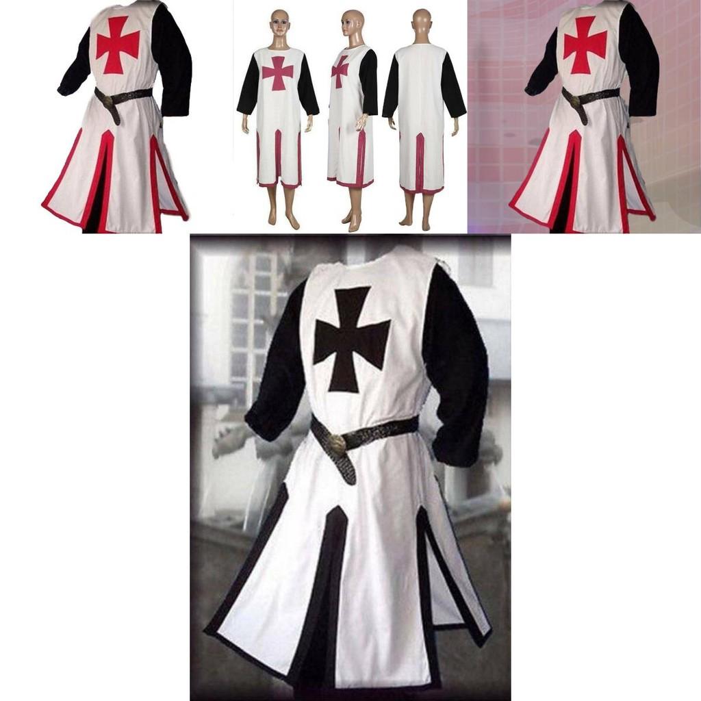 Stylish Medieval Templar Knight Crusader Surcoat Outfit Cosplay Costume