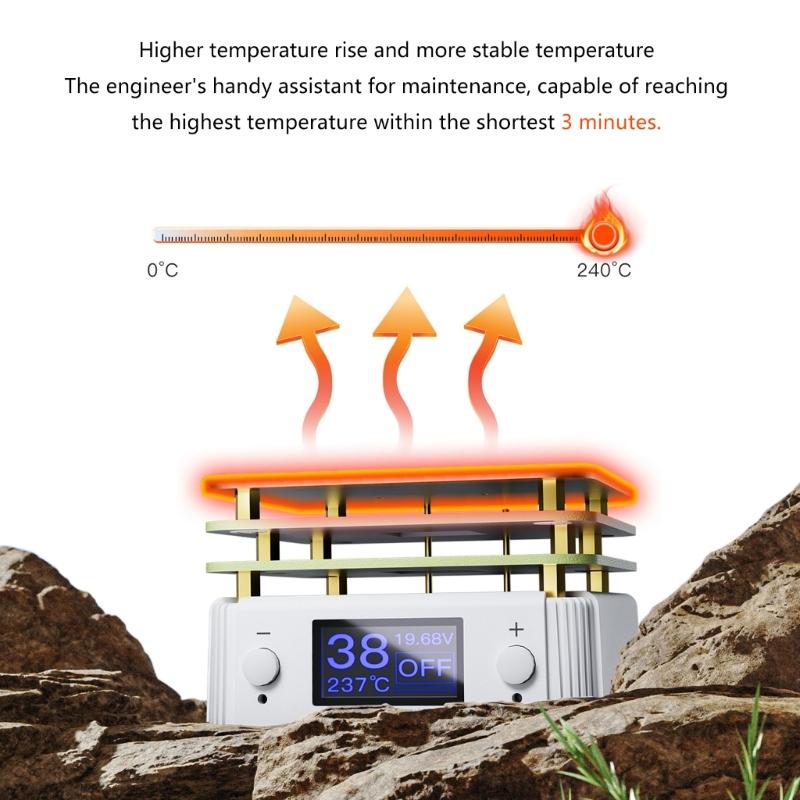 65W Digital Display Heating Soldering Plate Welder Hot Preheating Chip Welding Station 20V for Repair Laboratory