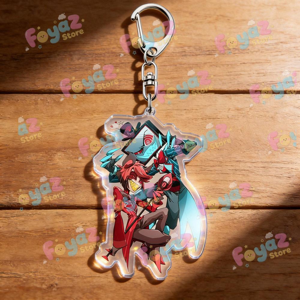 Cool Cartoon Chibi Alastor Vox Keychain Vox Fan Gift Vox Standee