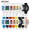Sanda Barrel-Shaped Men's Dual Display Watch - Fashionable, Vibrant, Luminous, Waterproof, with Alarm Clock.