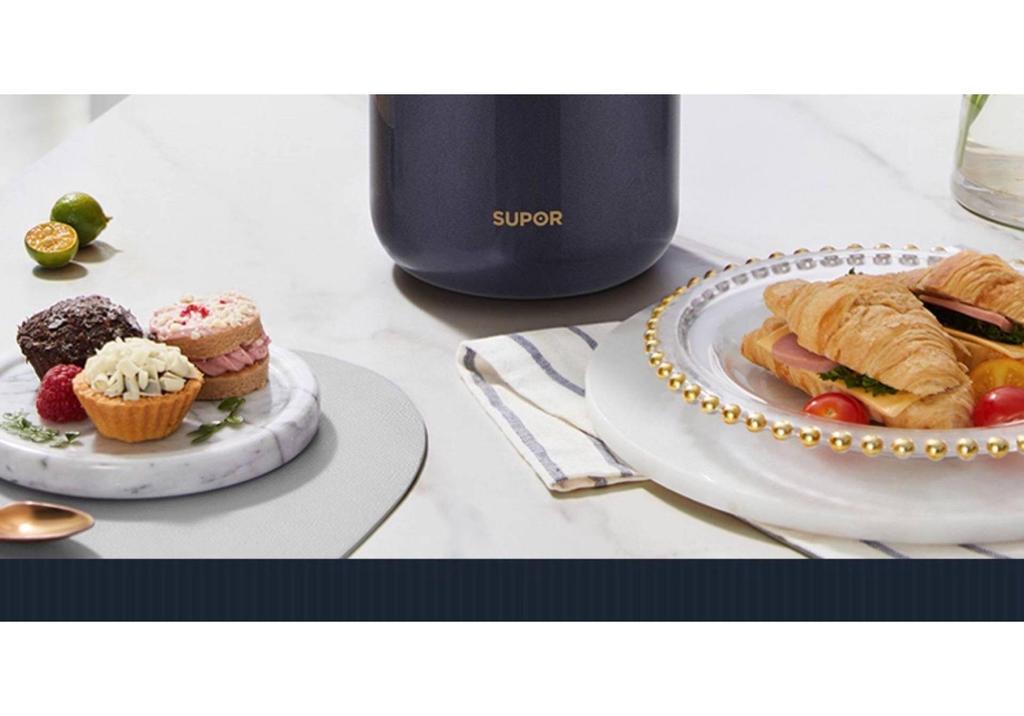 Supor Insulated Kettle: Home Use, Long-lasting Heat, Tea Separation, Double-Layer Chamber, Stewing & Brewing Functions.