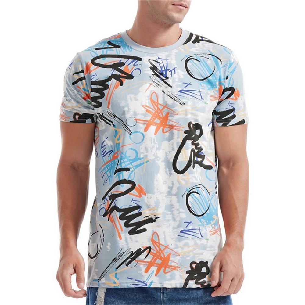 

Мужские футболки оверсайз Летняя мода Простая цветовая гамма Футболка с круглым вырезом и короткими рукавами Модные топы для спорта на открытом воздухе 5XL