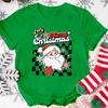 Women'S Christmas T-Shirt - Red Holiday Party Top with We Are Family Text Y2k Ladies Clothes Oversized T-shirt Woman Clothing