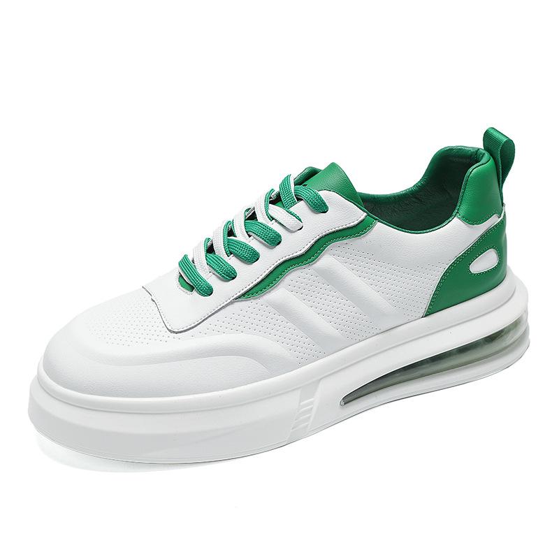 Herrenschuhe aus Rindsleder Mode Freizeitschuhe weiße Farbabstimmung Temperament vielseitig Internet-Berühmtheit Live-Übertragung Wenzhou Schuhe schütteln schnell