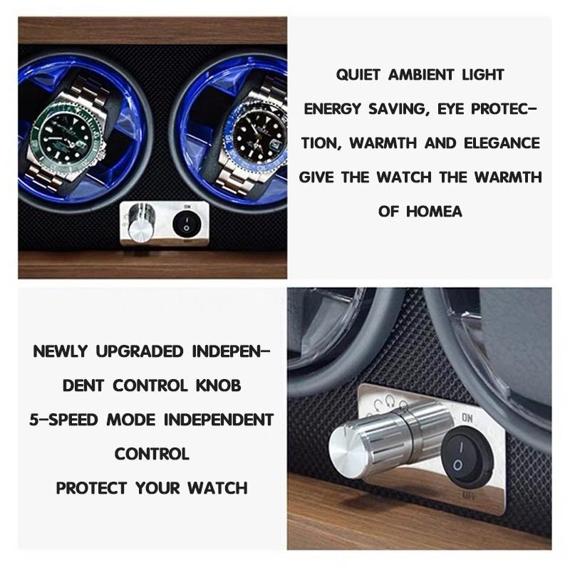 Automatický navíječ hodinek Box pro 1 2 4 sloty Dřevěná krabička na hodinky s osvětlením Dřevěná krabička na hodinky