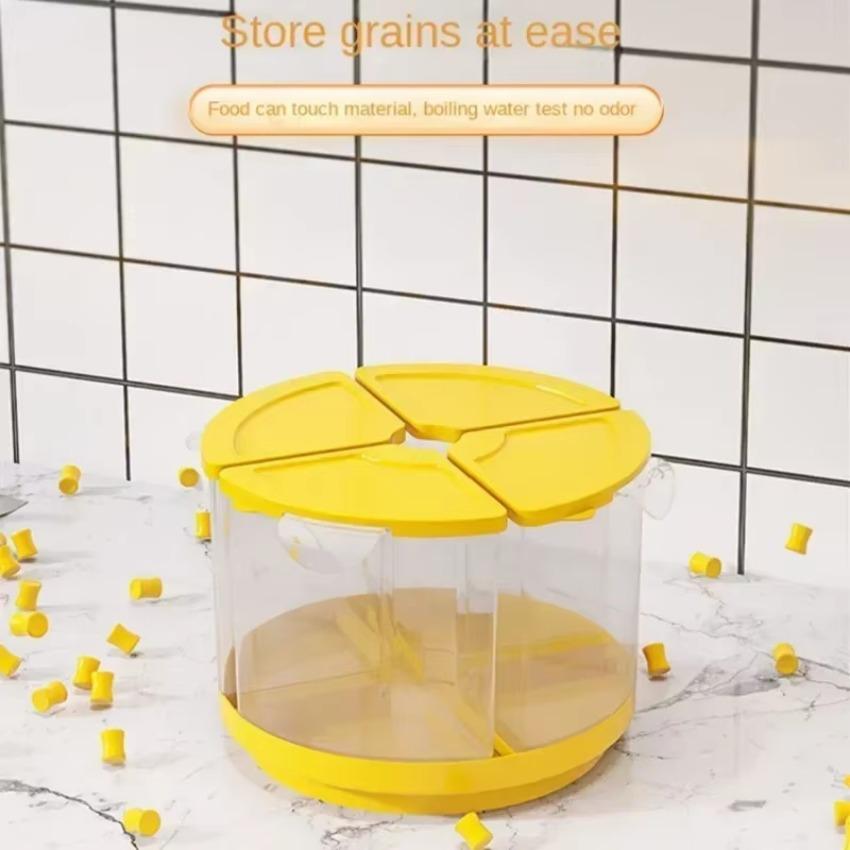 Storage Box Household Kitchen Insect and Moisture Proof Sealed Beans Storages Container Divided Rice Bucket Rotary Grain Canned