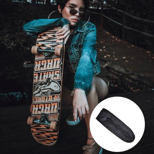 TINEASUR Skateboard Bag 600D Oxford Water Resistant Black with Shoulder Strap for Skateboard & Longboard
