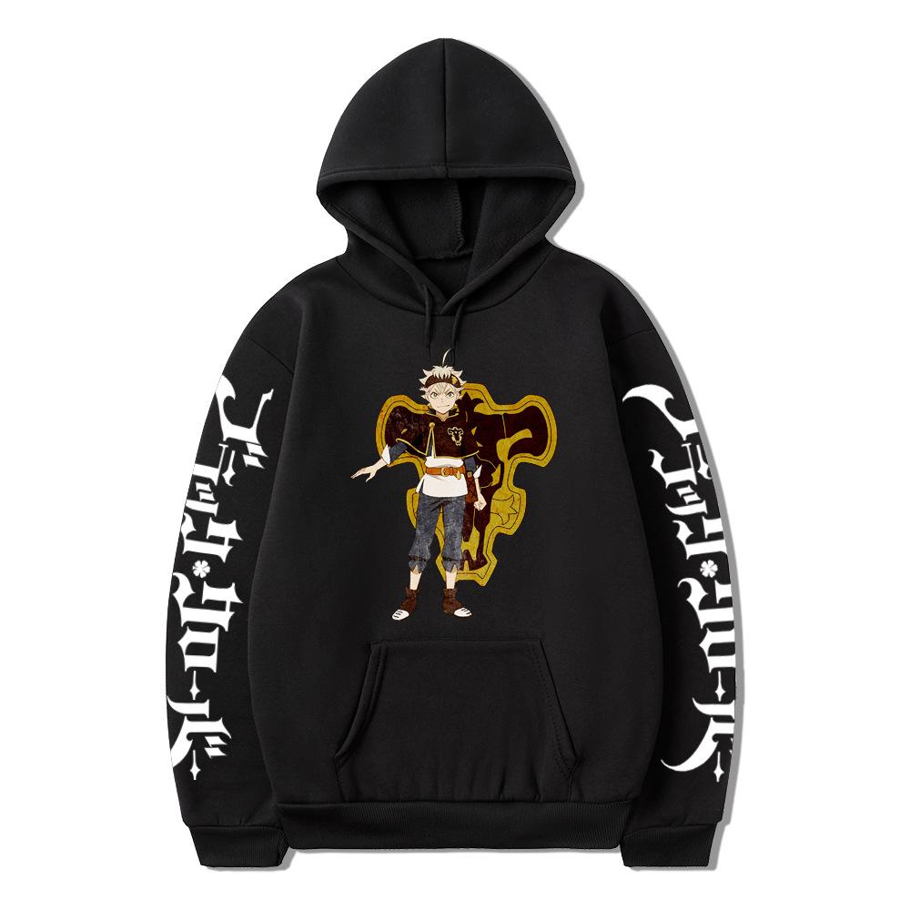 Sunman Black Clover, Anime-Druck Mode Lässiger Kapuzenpullover Hoodie Top
