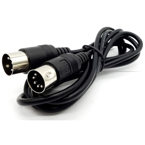ABE MIDI Cable, Round 5-Pin DIN Plug To DIN Plug, AFMC, Black, 2m