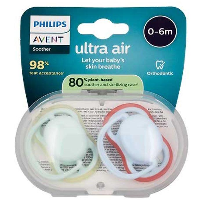 Schnuller-Avent Ultra Air 2 Orthodontische Schnuller von 0 bis 6 Monaten (Farbe : Blau)