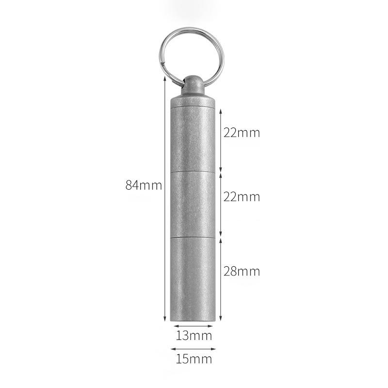 Titanium Alloy Medicine Case Waterproof Sealed Capsule Storage Container Bottle Keychain Travel Multi-function Outdoor EDC Tool