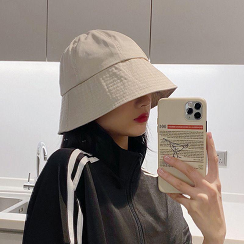 

Japanese Style South Korea Outdoor Bucket Hat Women s Spring and Summer Foldable Sun Hat Sun Protection Sun Hat Ins All-Matching Hat Tide Bell Cap-Beige All yards