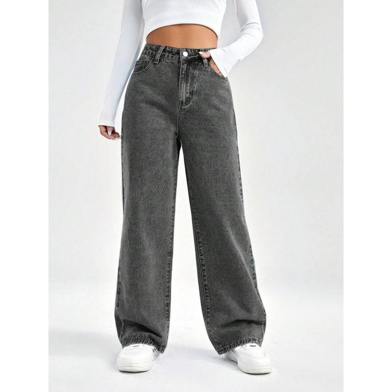 

High Waist Wide Leg Jeans for Women Loose Fit Casual Straight Leg Denim Pants Comfortable Everyday Wear XL