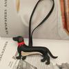 Eco-Friendly Leather Sausage Dog Keychain Ornament