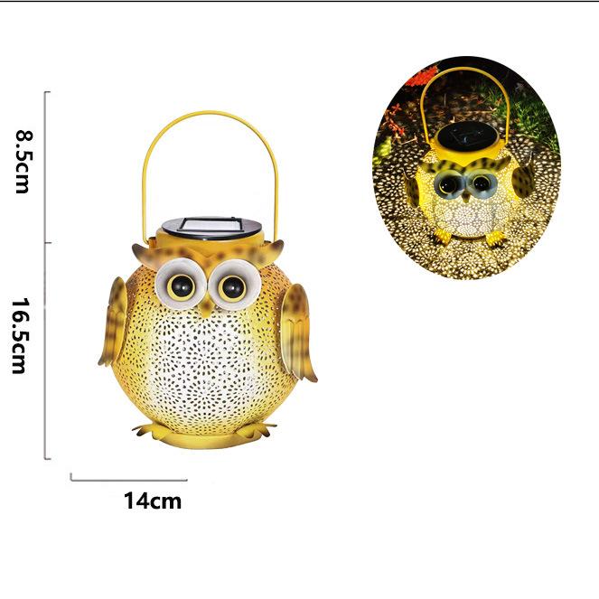 Owl Iron Art Solar Courtyard Light Outdoor IP65 Villa Park Garden Decoration Atmosphere Light Hollow Landscape Light