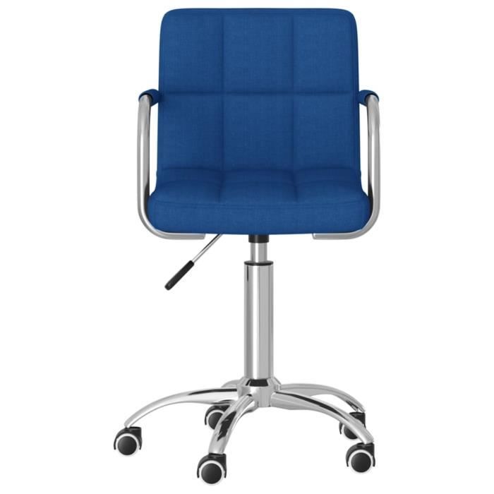 VidaXL Swivel Dining Chair, Blue Fabric.