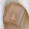 Flower Planet Full Diamond Light Luxury Temperament Gorgeous Full Diamond Necklace Women'S Versatile Clavicle Chain Titanium Steel Chain