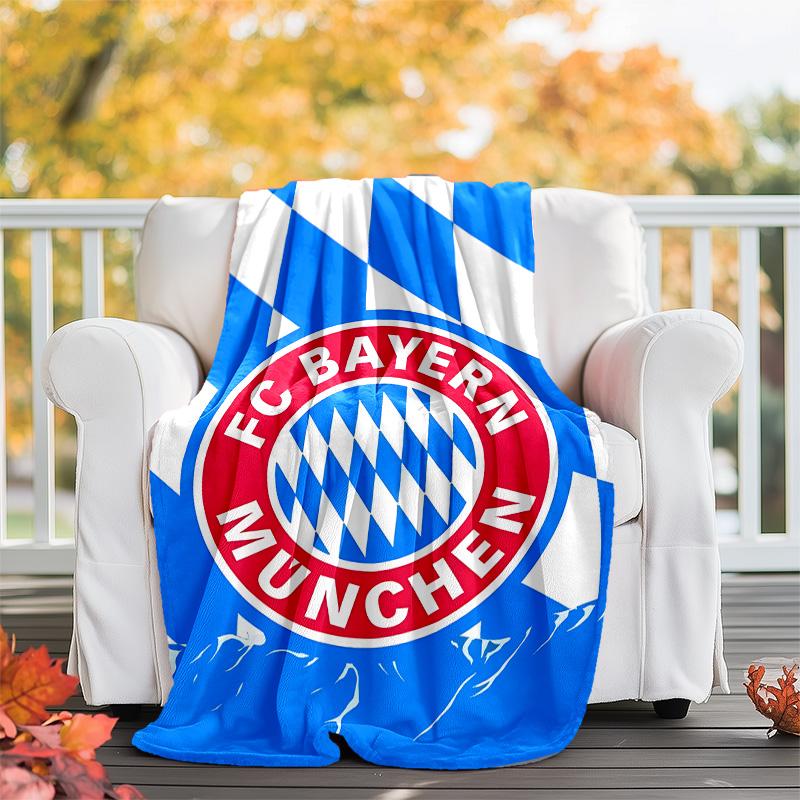 1pc B-Bayern Munich (9) Theme Blanket - Digital Print, Polyester, Cozy for All Seasons, Perfect for Outdoor, and Travel