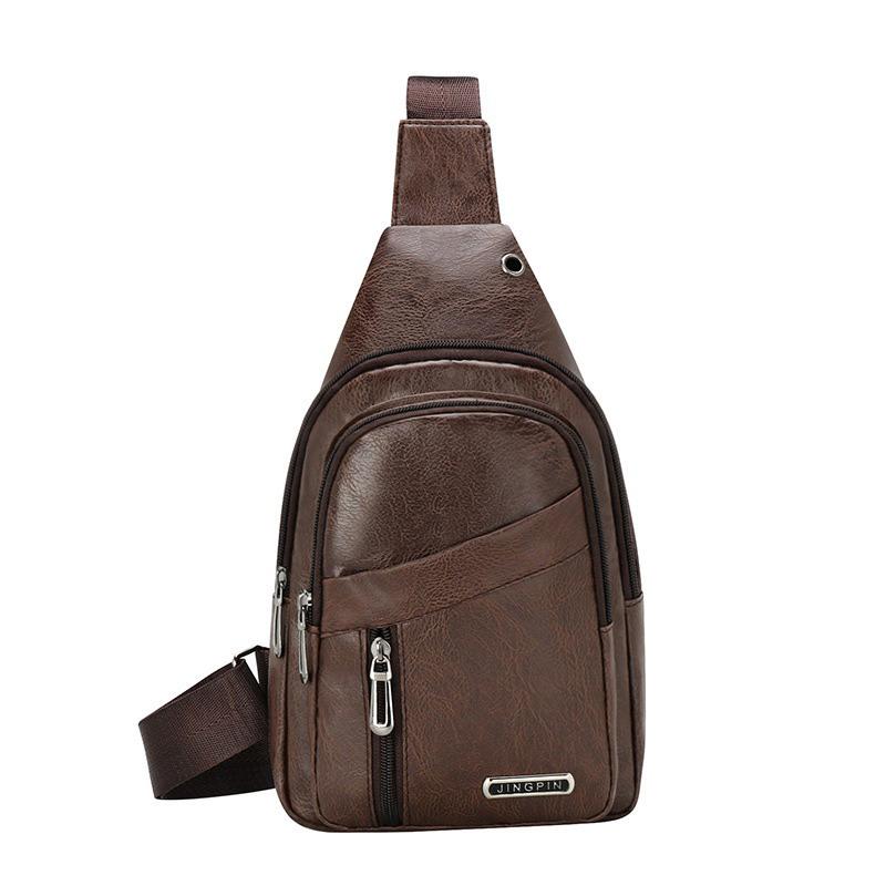 Men'S Crossbody Bags Men'S Chest Bag Designer Messenger Bag Leather Shoulder Bags Diagonal Package Large Capacity Bag For Travel