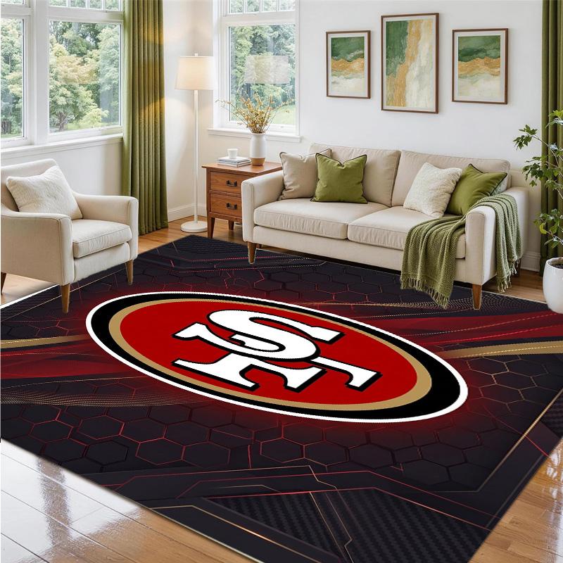 San Francisco 49ers Design Kristall-Samt-Teppich Weiche Dekorationsmatte für Schlafzimmer Eingang