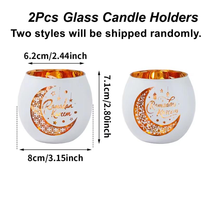 

2pcs Lunar Festival Hollow Glass Candle Holder Scented Tea Light Lantern Decorative Table Centerpiece Home Decor Gift белый