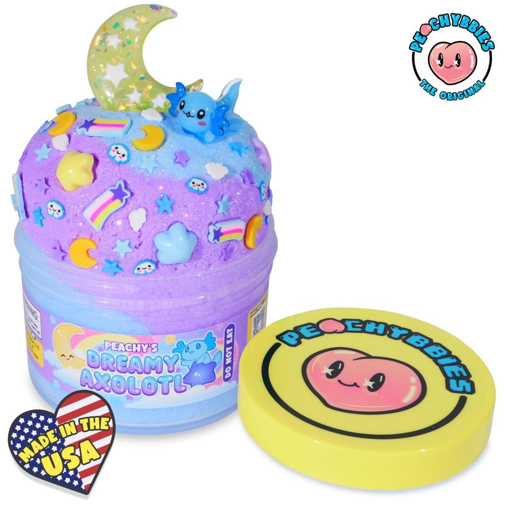 Peachybbies Dreamy Axolotl Cloud Slime - Fabricat în SUA Premium 100% Autentic 7 oz. Parfumat pentru Copii ASMR Cadouri Axolotl Farmece Slime Jucării Antistres
