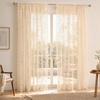 1 Panel Sheer Lace Curtain, Vintage Floral Lace Curtain with Rod Pocket, Light Filtering Window Curtain Panel for Living Room Bedroom Window Closet