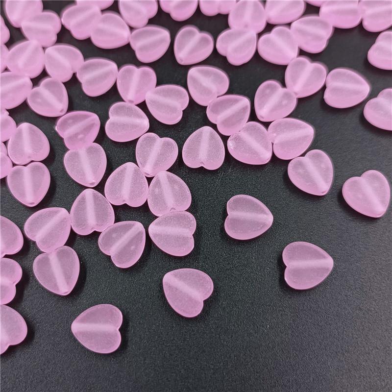 50Pcs Frosted Matte Acrylic Heart Star Beads Pendant DIY for Necklace Bracelet Jewelry Making