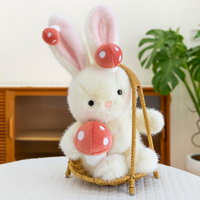 Super Cute Mushroom Rabbit Plush Toy Girl Birthday Gift Event Gift Video Game City Redemption Doll Bay Window Decoration