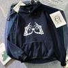 Skull Hand Heart Print Unisex Hoodie Sweatshirt