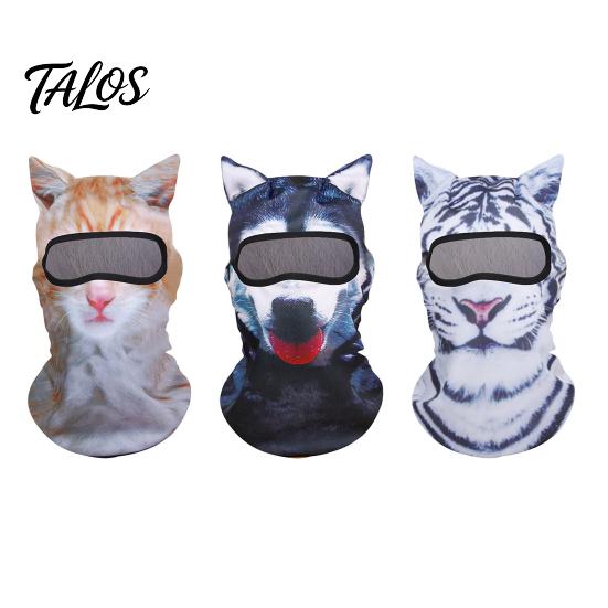 Animal Cosplay Headgear 3D Ears Balaclava, Cat Dog Snow Leopard Face Mask for Halloween Halloween, Full Cover Outdoor Cycling Skiing