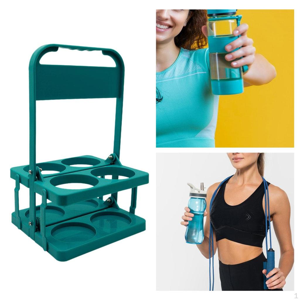 Bottle Holder, Carrier Basket with Handle, Foldable Basket, Handy Drink Stand