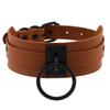 DIEZI Sexy Lignt Brown PU Leather Necklace Women Men New Harajuku Gothic Vintage Heart Chain Choker Statement Necklace Jewelry